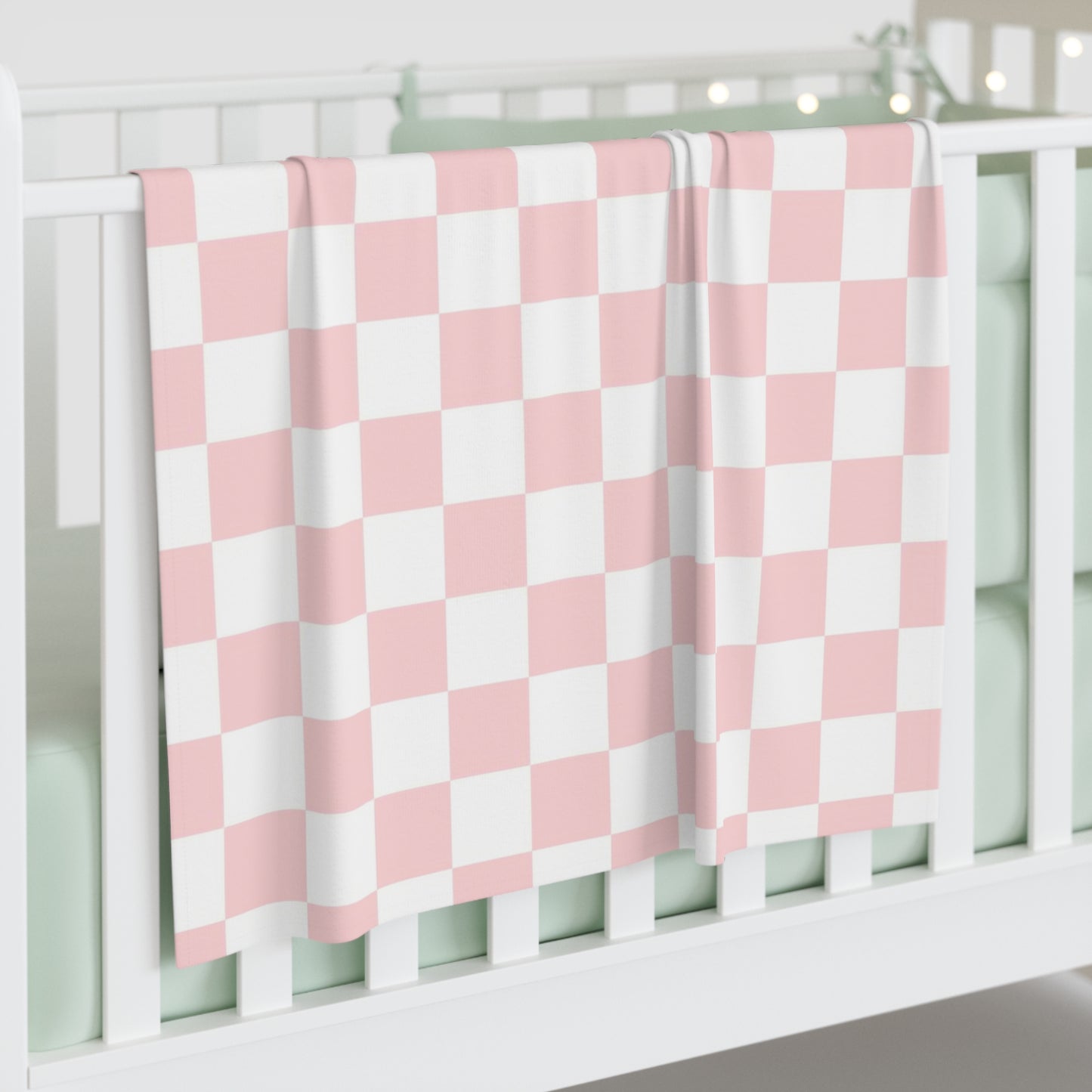 Pink Checkered Baby Swaddle Blanket