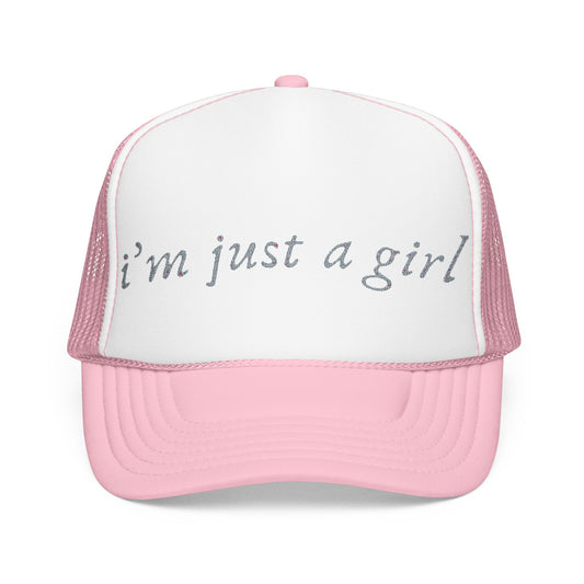 'Im just a girl' trucker hat