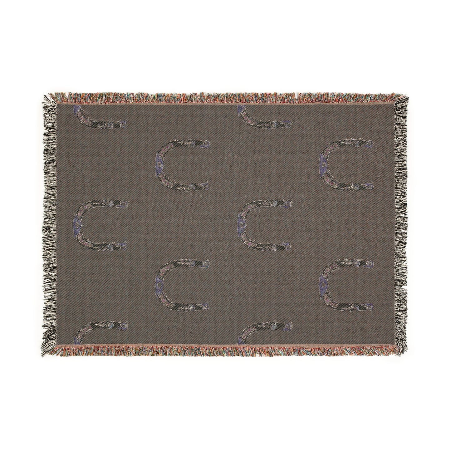 Lucky Horse Shoe Woven Blanket