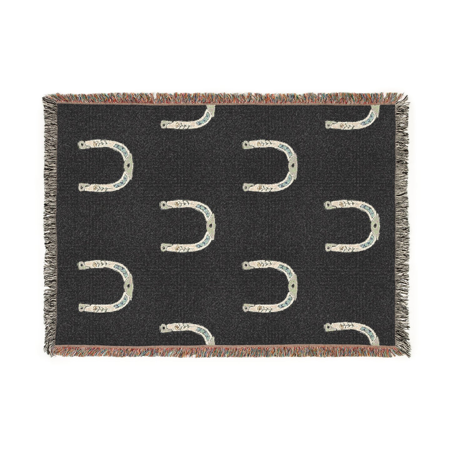 Lucky Horse Shoe Woven Blanket