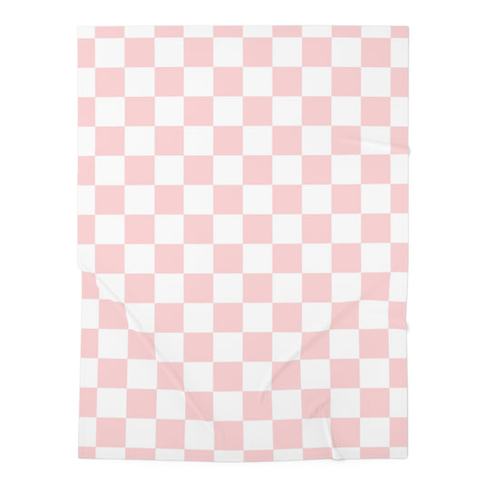 Pink Checkered Baby Swaddle Blanket