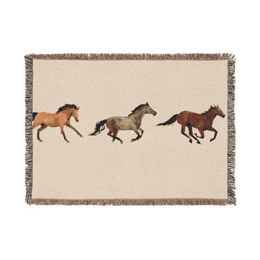 Wild Horses Woven Blanket